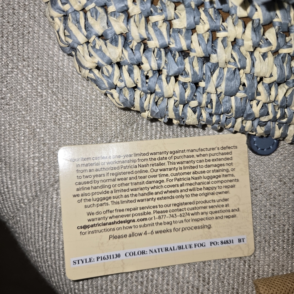 NWT Patricia Nash Blue Fog Woven Fringe Crossbody Bag - Picture 6 of 7